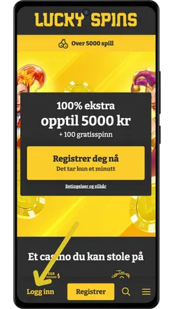 Lucky Spins hjemmeside med bonus
