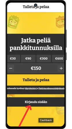 Lucky Spins talletus summan syötöllä ja pankkitunnuksilla