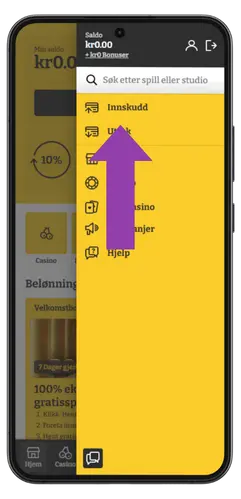 Åpne LuckySpins nettstedet og logg inn på kontoen din
