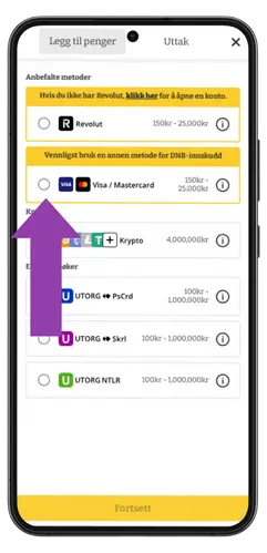 Luckyspins Klikk på den hvite sirkelen (radioknapp)