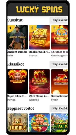 Lucky Spins suosittuja ja klassisia slotteja